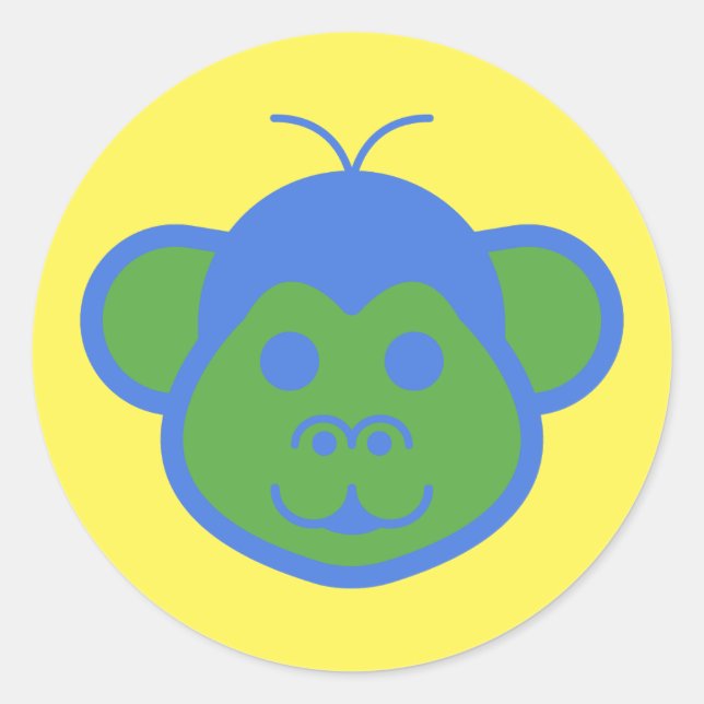 Adesivo Redondo Alimon (Macaco-Alienígena) (Frente)