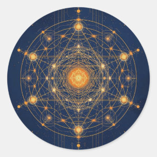 Adesivo Redondo Alinhamento Estelar: A Geometria da Luz Interior