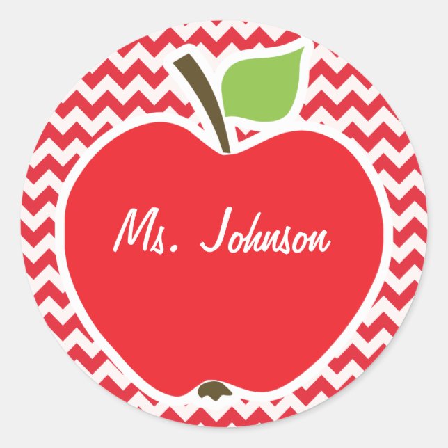 Adesivo Redondo Alizarin Crimson Chevron (Frente)