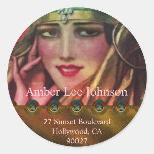 Adesivo Redondo Alkmaar Kashmir em Dourado e rosa