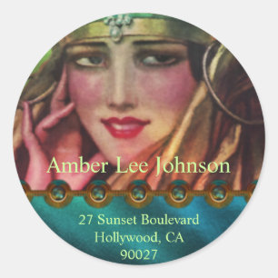 Adesivo Redondo Alkmaar Kashmir no Aqua & no ouro