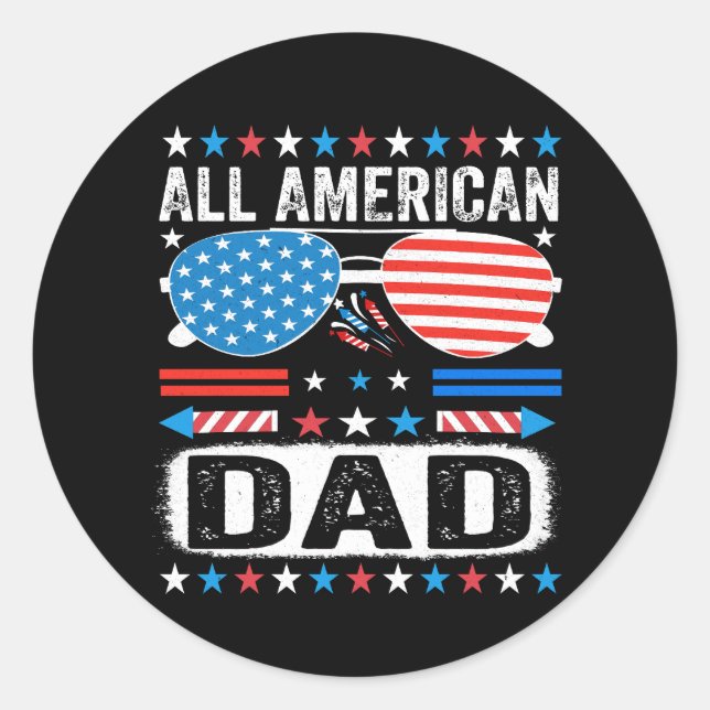 Adesivo Redondo All American Dad Sticker (Frente)