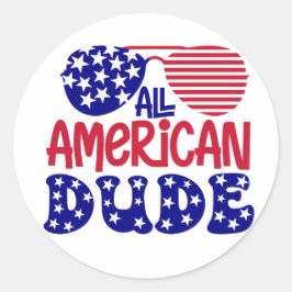Adesivo Redondo All American Dude