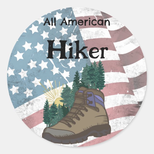 Adesivo Redondo All American Hiker (Frente)