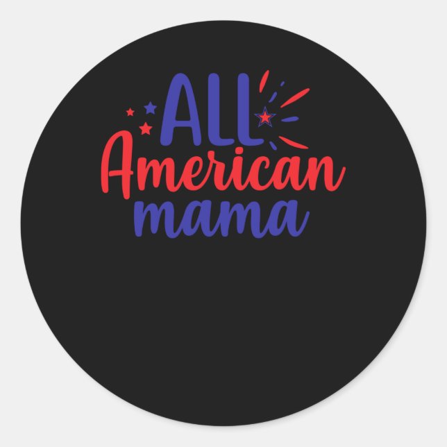 Adesivo Redondo All American Mama (Frente)