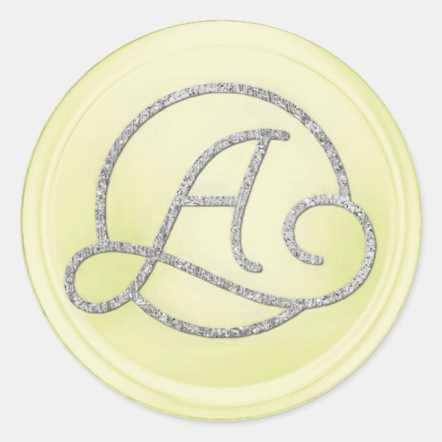 Adesivo Redondo ALL INITIALS Silver Circle Monogram Butter (Frente)