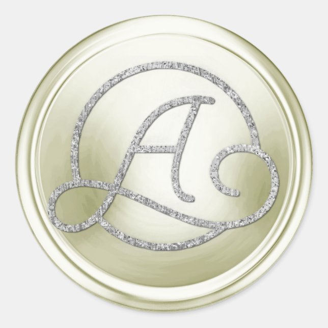 Adesivo Redondo ALL INITIALS Silver Circle Monogram Cream (Frente)
