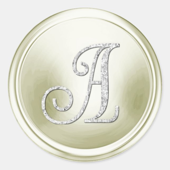 Adesivo Redondo ALL INITIALS Silver Monogram 3 Off White (Frente)