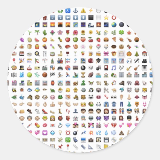Adesivo Redondo All iPhone/iOS emojis (Frente)