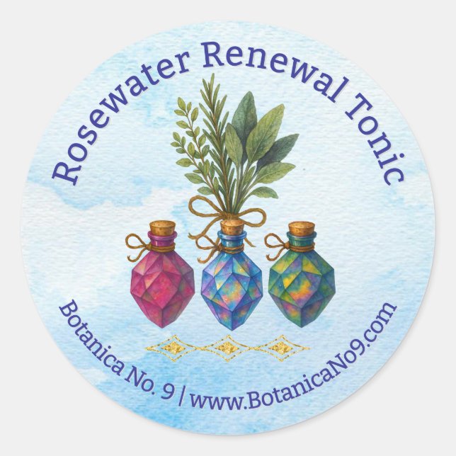 Adesivo Redondo All Natural Botanical Herbal Handmade Product  (Frente)