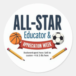 Adesivo Redondo All‑Star Educator Appreciation Stickers