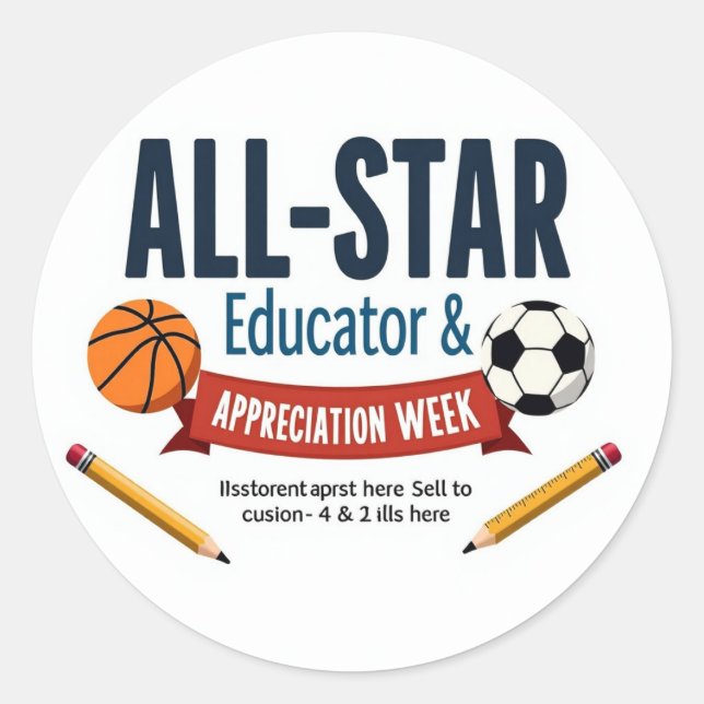 Adesivo Redondo All‑Star Educator Appreciation Stickers (Frente)