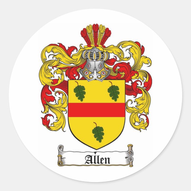 ADESIVO REDONDO ALLEN FAMILY CREST - ALLEN CASACO DE ARMAS (Frente)