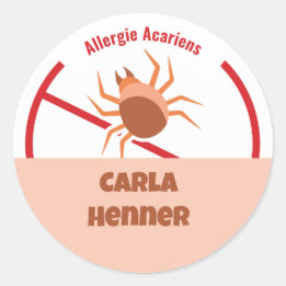 Adesivo Redondo Allergie Acariens Classic Round Sticker