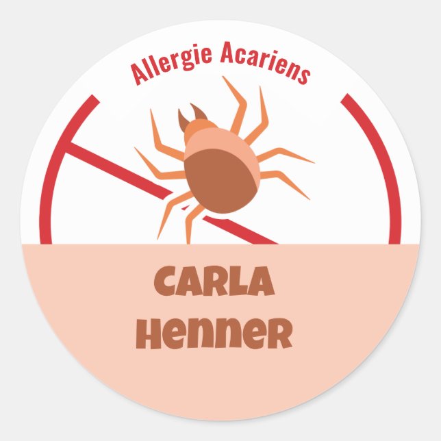 Adesivo Redondo Allergie Acariens Classic Round Sticker (Frente)