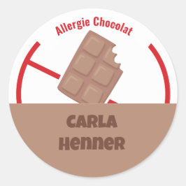 Adesivo Redondo Allergie Chocolat