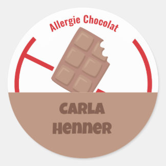 Adesivo Redondo Allergie Chocolat