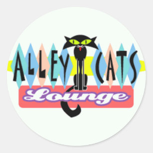 Adesivo Redondo "Alley Cat Lounge"