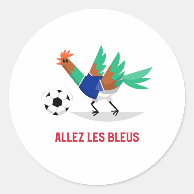 Adesivo Redondo Allez les Bleus France Soccer (Frente)