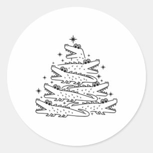 Adesivo Redondo Alligator Christmas Tree Swea