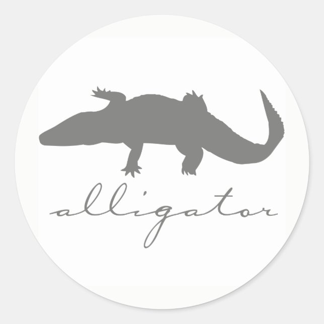 Adesivo Redondo Alligator Silhouter Stickers (Frente)