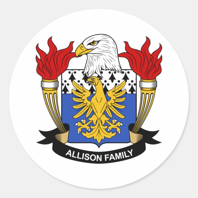 Adesivo Redondo Allison Family Crest (Frente)