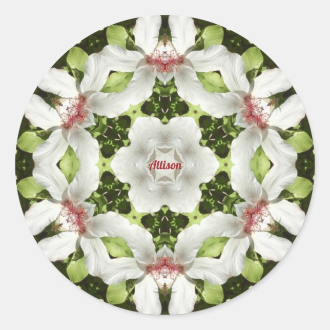 ADESIVO REDONDO ALLISON ~ PÁSCOA HIBISCUS RELIGIOSO ~ (Frente)