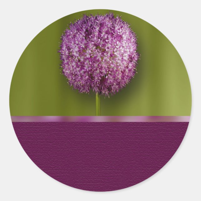 Adesivo Redondo Allium Flower Event E Sticker De Casamento (Frente)