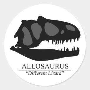 Adesivo Redondo Allosaurus Skull