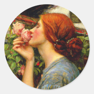 Adesivo Redondo Alma da Rosa John William Waterhouse