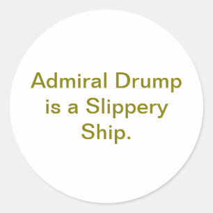 Adesivo Redondo Almirante Drump Hankamer Artjunkhaus Navio Escorre