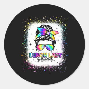 Adesivo Redondo Almoçar Lady Squad Messad Bun Girl Primeiro Dia De