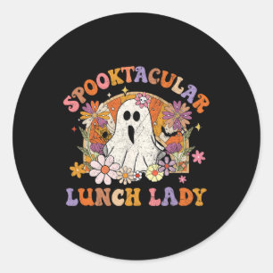 Adesivo Redondo Almoço Spooktacular Lady Happy Halloween Mat Spook