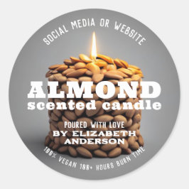 Adesivo Redondo Almond Candle