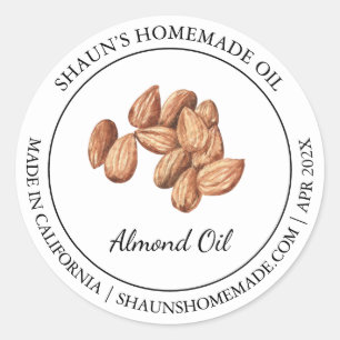 Adesivo Redondo Almond Oil Modern label