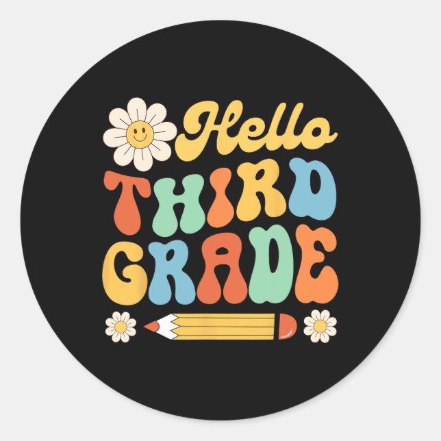 Adesivo Redondo Alô, 3º ano de volta aos professores universitário (Frente)