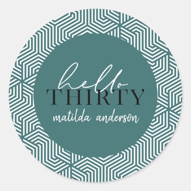 Adesivo Redondo Alô, 30 paus de aniversário de 30 anos (Frente)