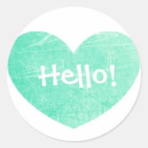 Adesivo Redondo Alô Alteal Heart Stickers