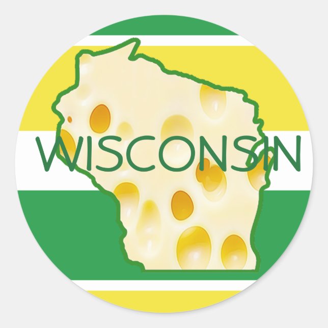 Adesivo Redondo Alô de Wisconsin Swiss Cheese Head Stickers (Frente)