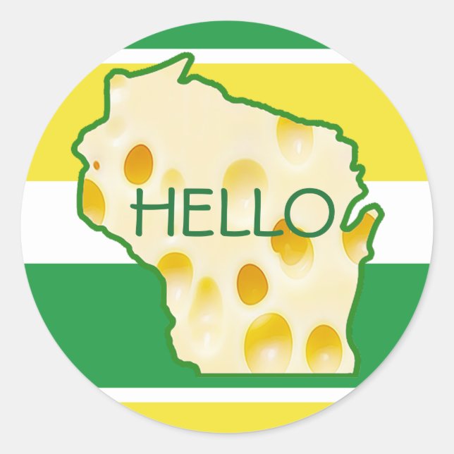 Adesivo Redondo Alô de Wisconsin Swiss Cheese Head Stickers (Frente)
