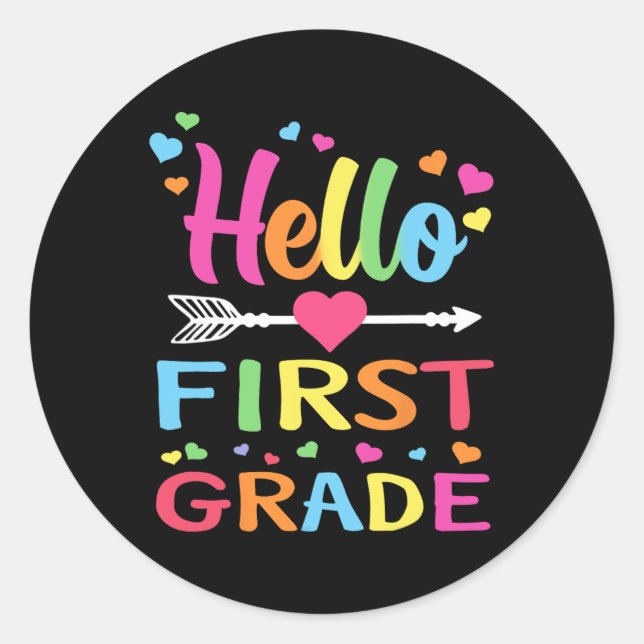 Adesivo Redondo Alô, Professora Do 1º Ciclo Da rua De Volta À Esco (Frente)