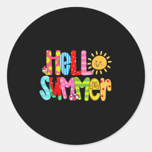 Adesivo Redondo Alô Sorvete de férias de verão Popsicle Watermelo