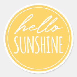 Adesivo Redondo Alô Sunshine Modern Sunny Yellow Sticker