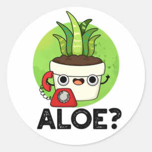 Adesivo Redondo Aloe Cute Aloe Vera Plant PUn