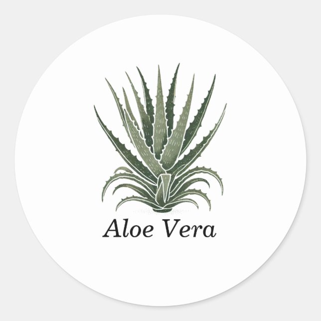 Adesivo Redondo Aloe Vera Plant Herbal Apothecary (Frente)