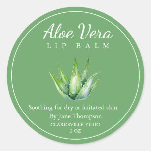 Adesivo Redondo Aloe vera Salve / Rótulo do balão