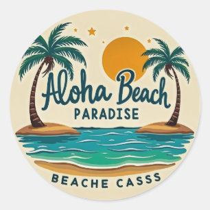 Adesivo Redondo Aloha Beach Paradise: Sua Saída Tropical Espera