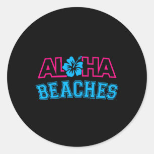 Adesivo Redondo Aloha Beaches Hawaii Havaiano Aloha