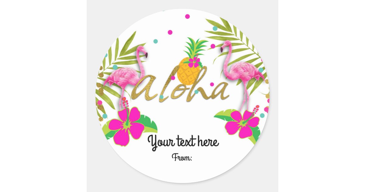 Adesivo Redondo Aloha favor de partido tropical do flamingo das Zazzle com br Aparador Wengue ~ Adesivo Redondo Aloha favor de partido tropical do flamingo das Zazzle com br