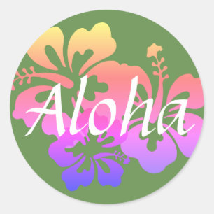 Adesivo Redondo Aloha Flowers II Stickers